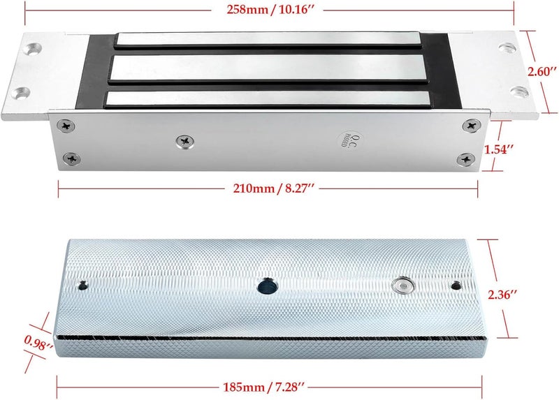 ANWENGJ Recessed Magnetic Lock for Access Control, 500KG 1200lbs Holding Force Flush Mount Electromagnetic Lock, Fail Safe DC 12V Waterproof for Wood Metal Fire Doors - Image 5